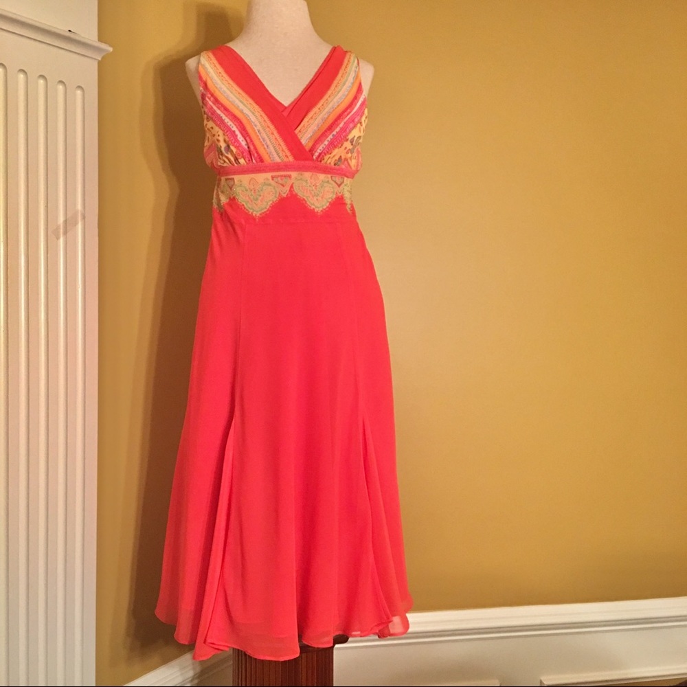 BANDOLINO CORAL FLORAL DESIGNED DRESS🔥